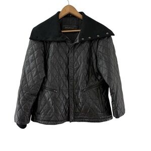 Rem Garson Quilted Leather Jacket Coat Size XL